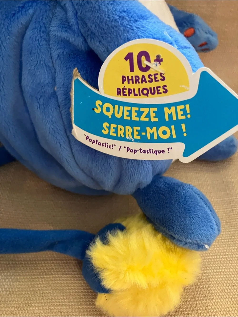 Plush Small Pet Toy — Blue, White & Yellow with Orange Fuzzy Mane Izzy Popples